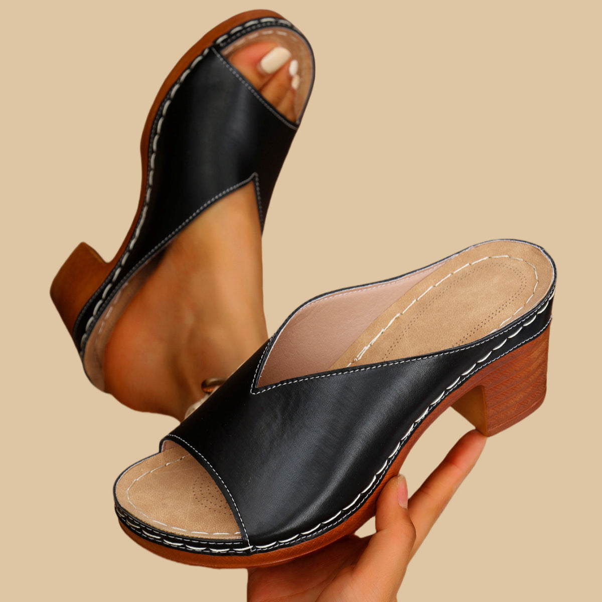 Alicja™ | Stabil Sandal Dam med Blockklack