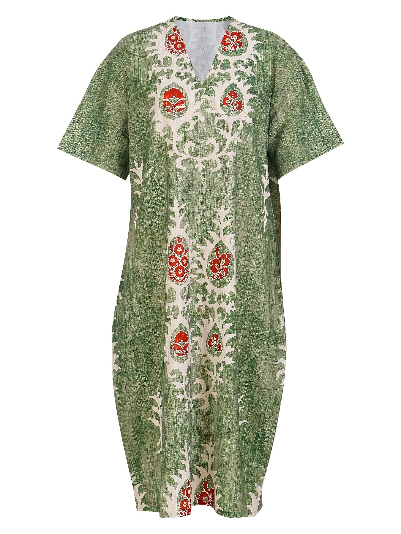 Boho Midi Klänning Dam - Naturlig Elegans för Sommarens Dagar