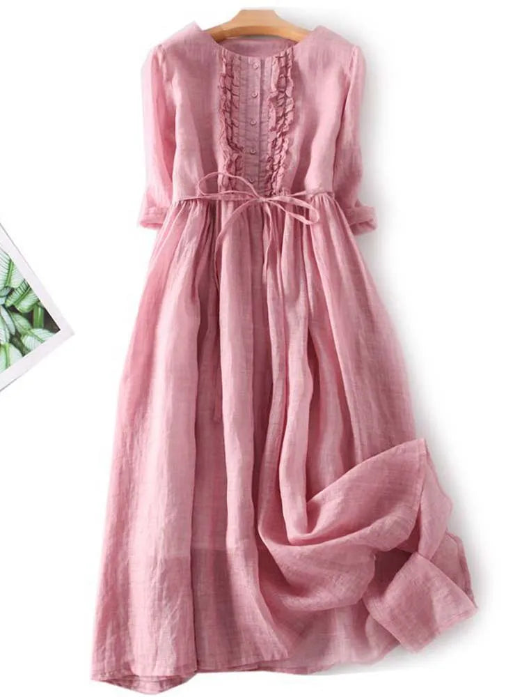 Vintageinspirerad klänning för kvinnor - Bekväm sommarstil och mångsidighet