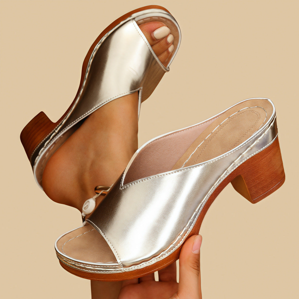 Alicja™ | Stabil Sandal Dam med Blockklack