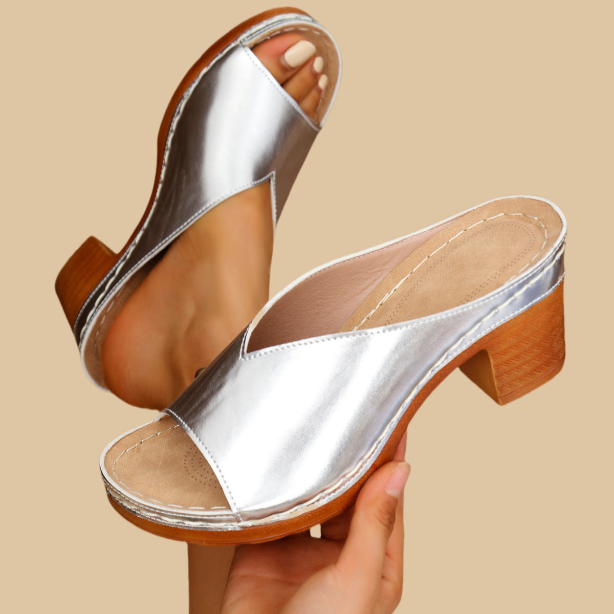 Alicja™ | Stabil Sandal Dam med Blockklack