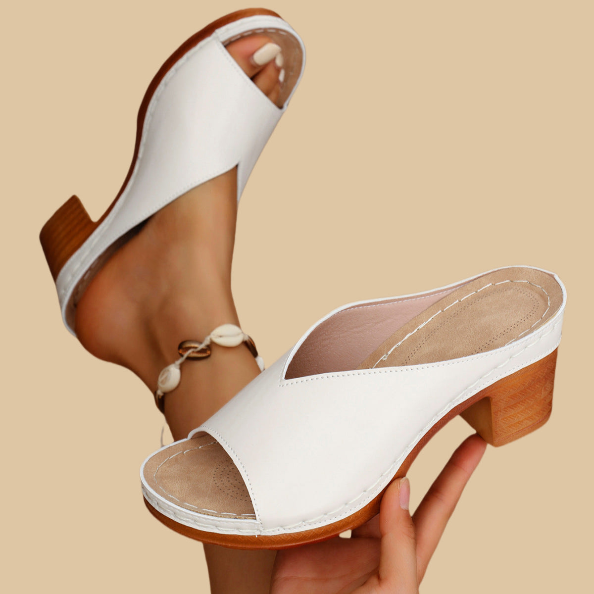 Alicja™ | Stabil Sandal Dam med Blockklack