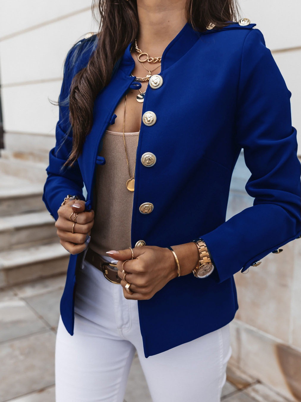 Ebba™ | Elegant Vit Blus för Dam