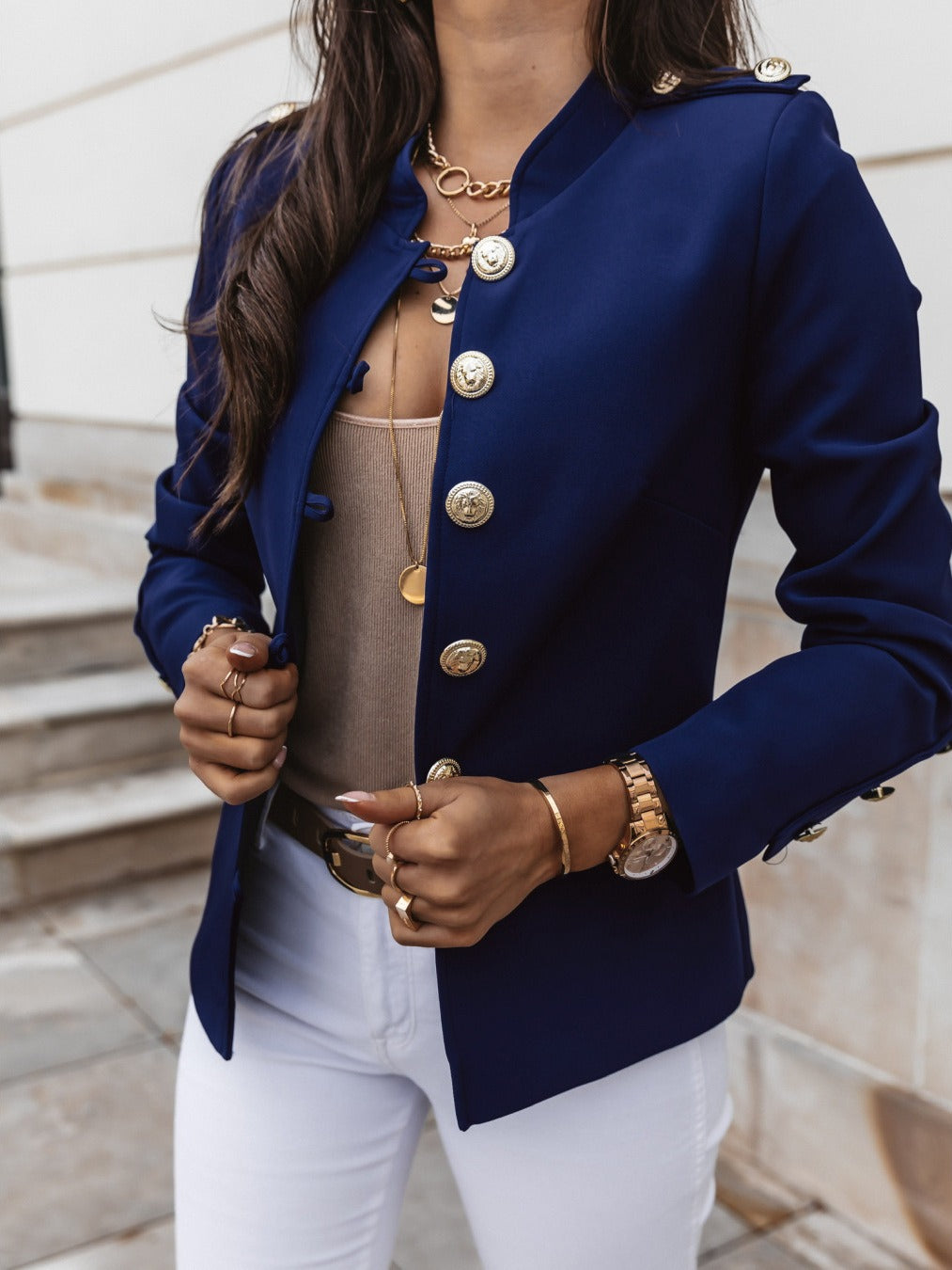Ebba™ | Elegant Vit Blus för Dam
