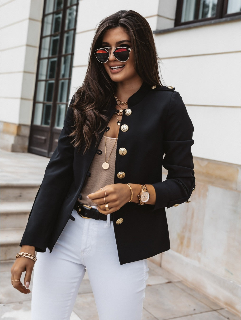Ebba™ | Elegant Vit Blus för Dam