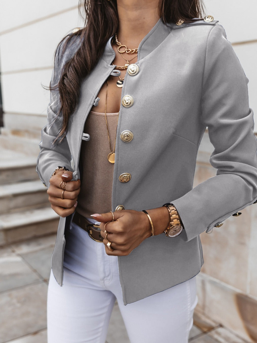 Ebba™ | Elegant Vit Blus för Dam