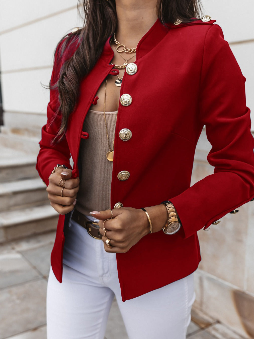 Ebba™ | Elegant Vit Blus för Dam