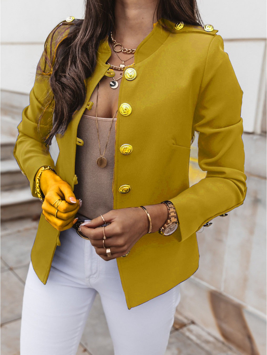 Ebba™ | Elegant Vit Blus för Dam