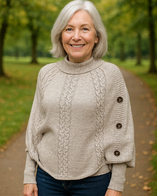 Beatrice - Mjukt stickad poncho