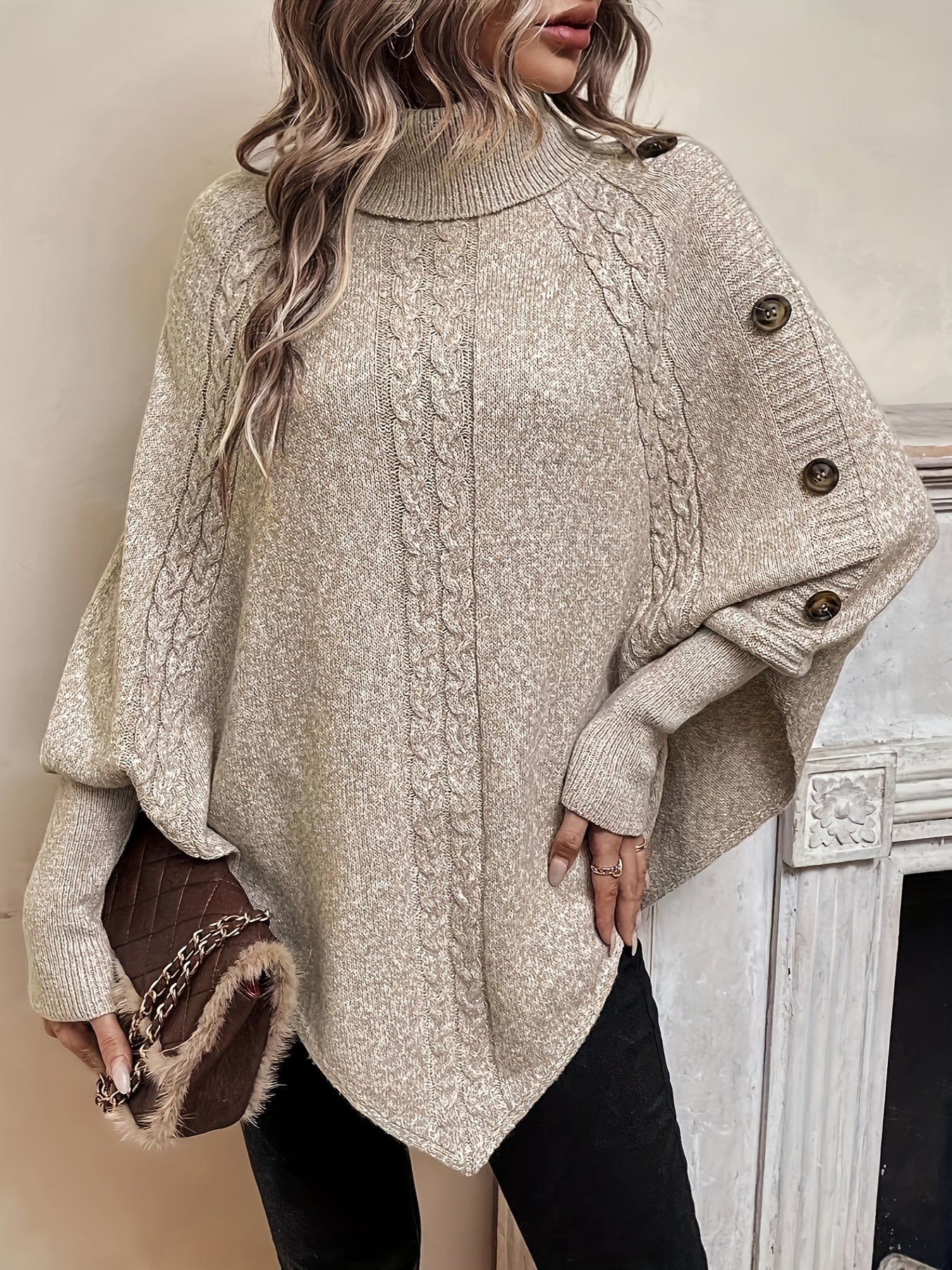 Beatrice - Mjukt stickad poncho