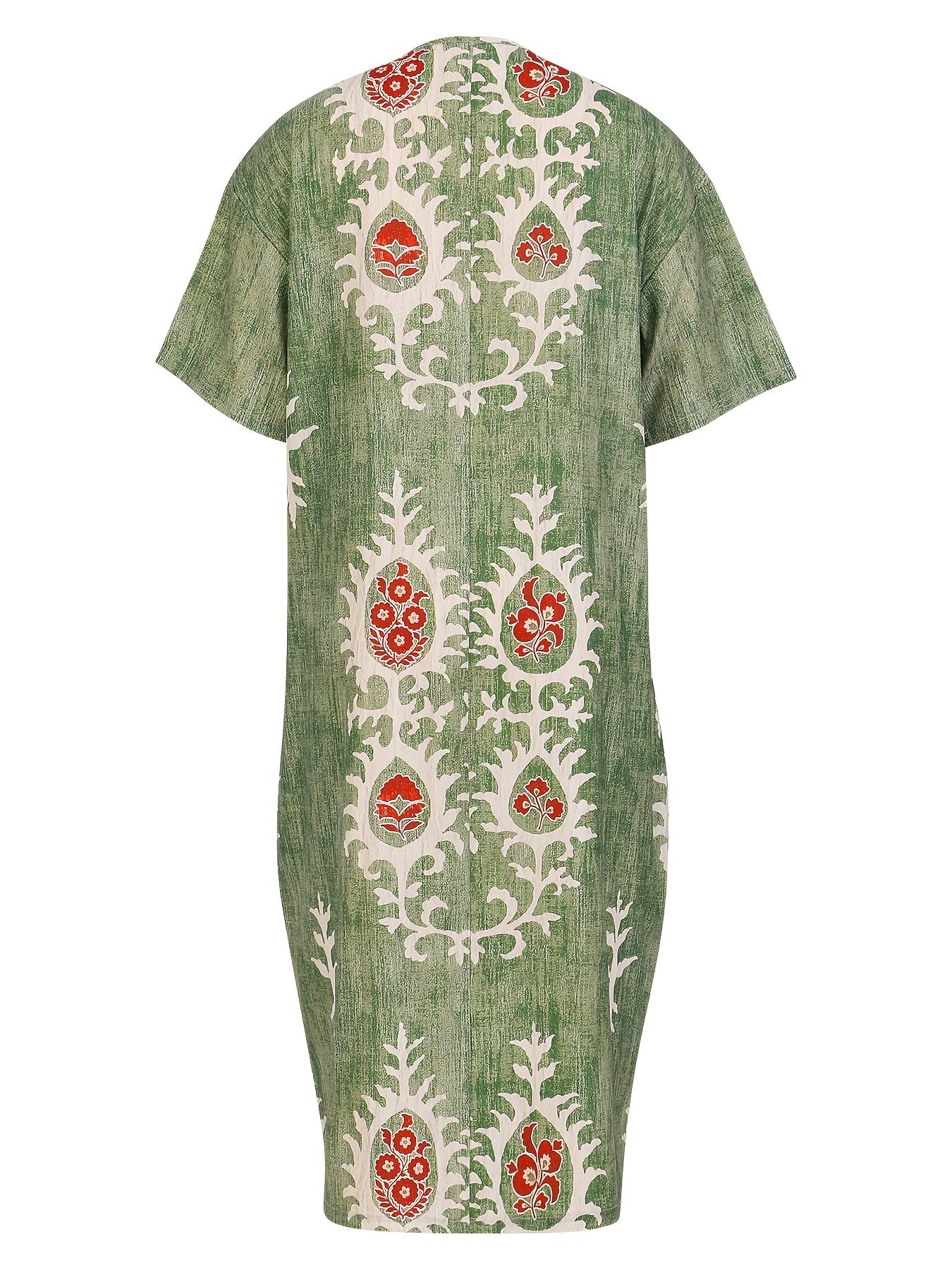 Boho Midi Klänning Dam - Naturlig Elegans för Sommarens Dagar