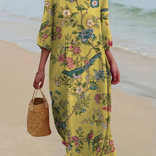 Boho Strandklänning Dam - Elegant, Lätt och Bekväm för Sommardagar