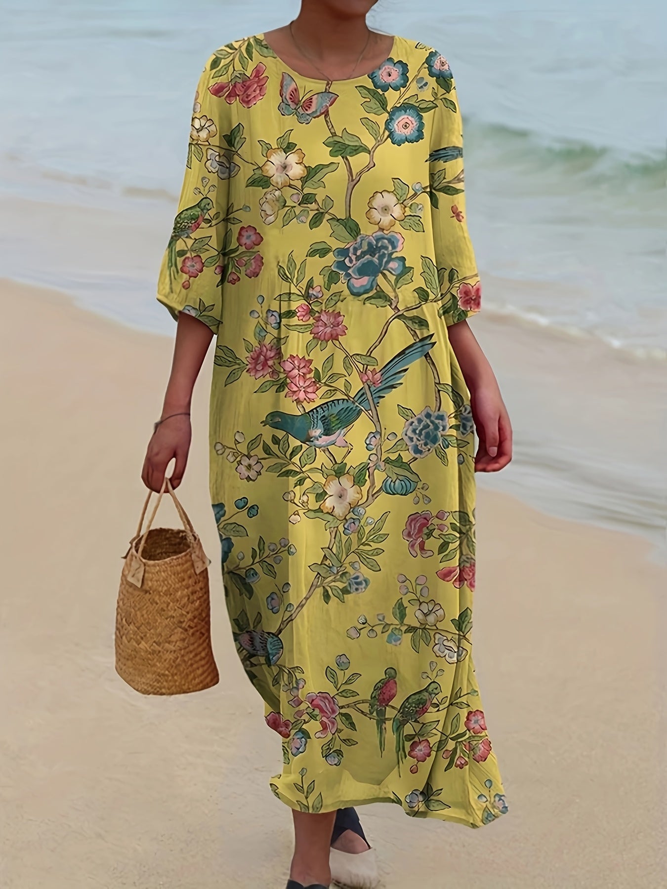 Boho Strandklänning Dam - Elegant, Lätt och Bekväm för Sommardagar
