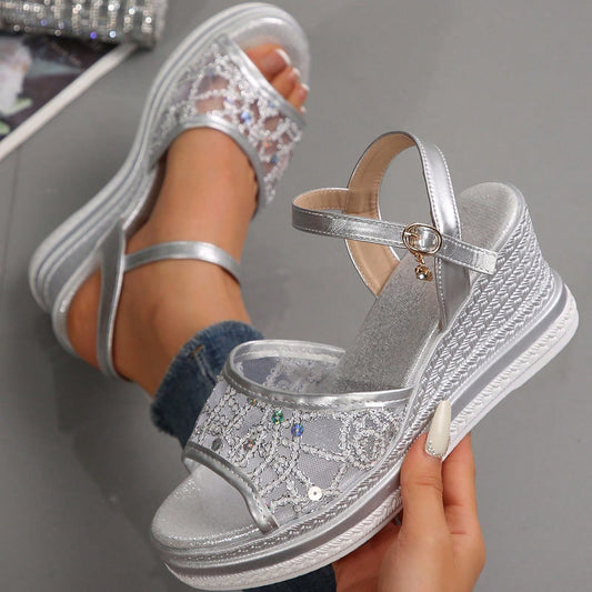 Cara Sandaler Dam - Glamourös Silverfinish och Bekväm Passform