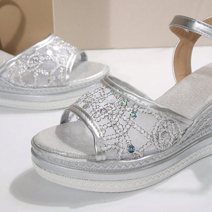Cara Sandaler Dam - Glamourös Silverfinish och Bekväm Passform