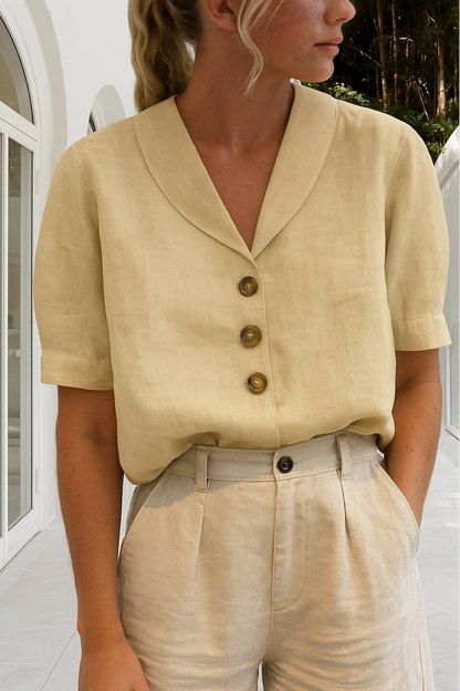 Christina™ | Elegant Vit Blus för Dam