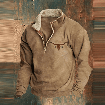 Håkon™ | Stilfull Zip Tröja Med Grafiskt Tryck