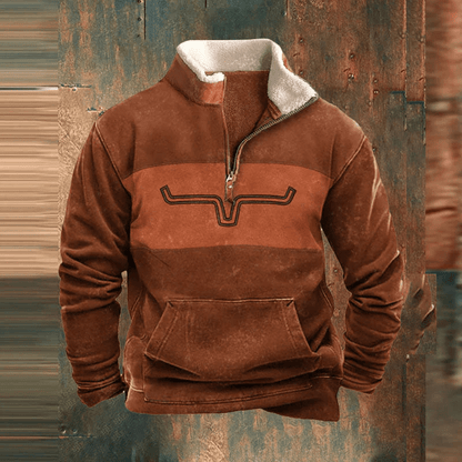 Håkon™ | Stilfull Zip Tröja Med Grafiskt Tryck