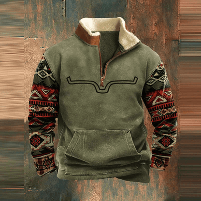Håkon™ | Stilfull Zip Tröja Med Grafiskt Tryck