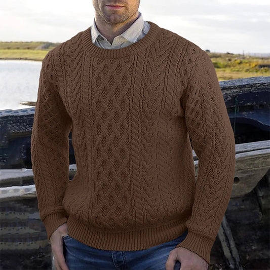 Herr Tröja - Kabelstickad Pullover För Stil Och Komfort