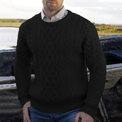 Herr Tröja - Kabelstickad Pullover För Stil Och Komfort