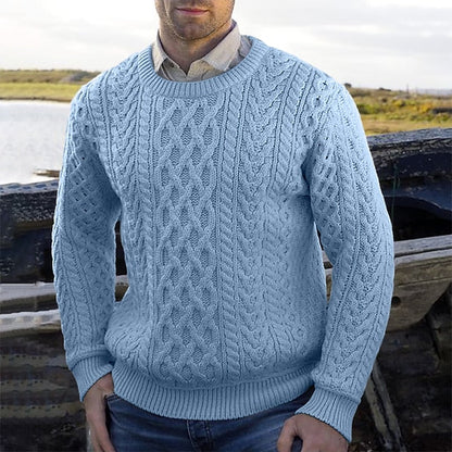 Herr Tröja - Kabelstickad Pullover För Stil Och Komfort