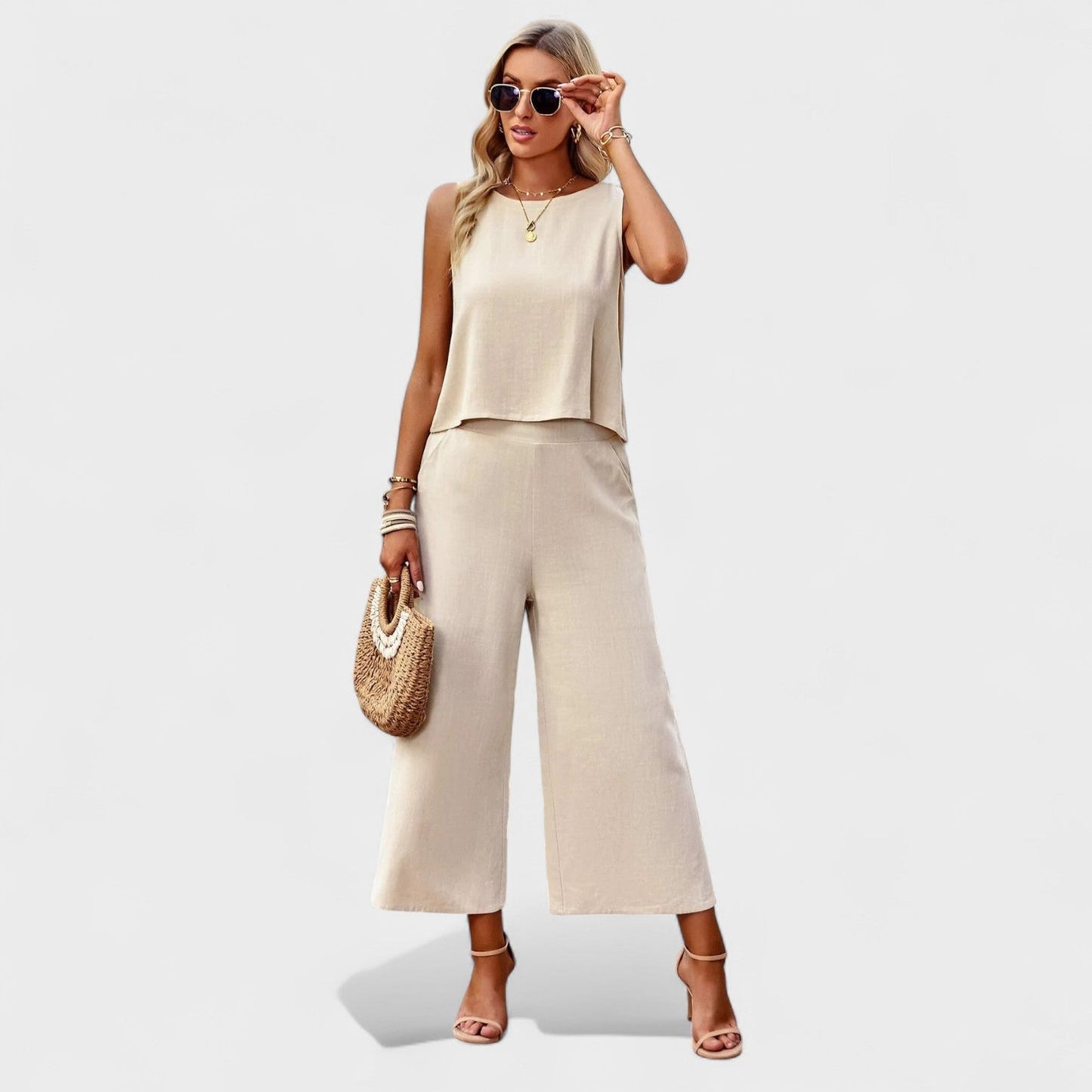 MONICA LINEN SET - HASKABLE CORFORT & FLATTERING FIT för varje tillfälle