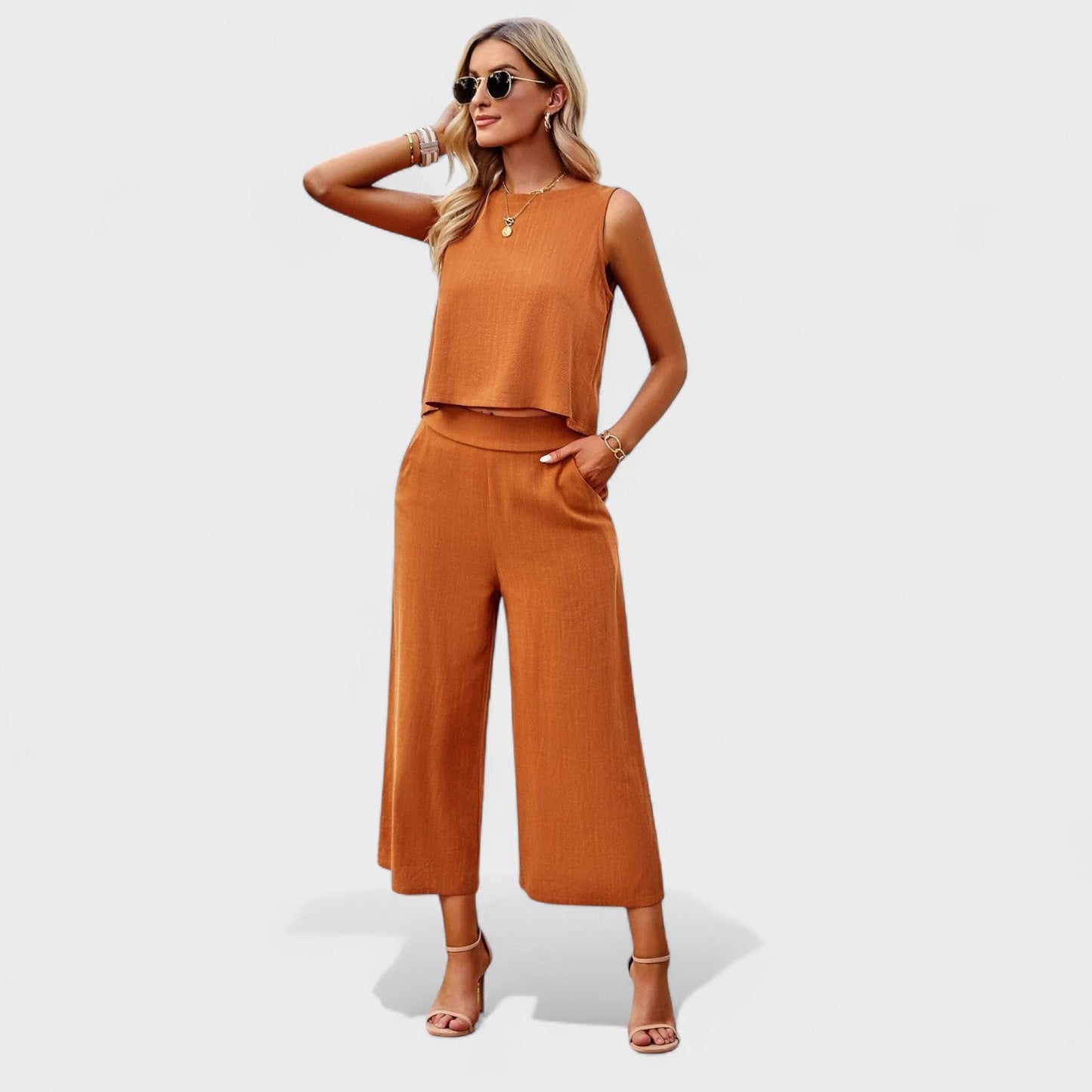 MONICA LINEN SET - HASKABLE CORFORT & FLATTERING FIT för varje tillfälle