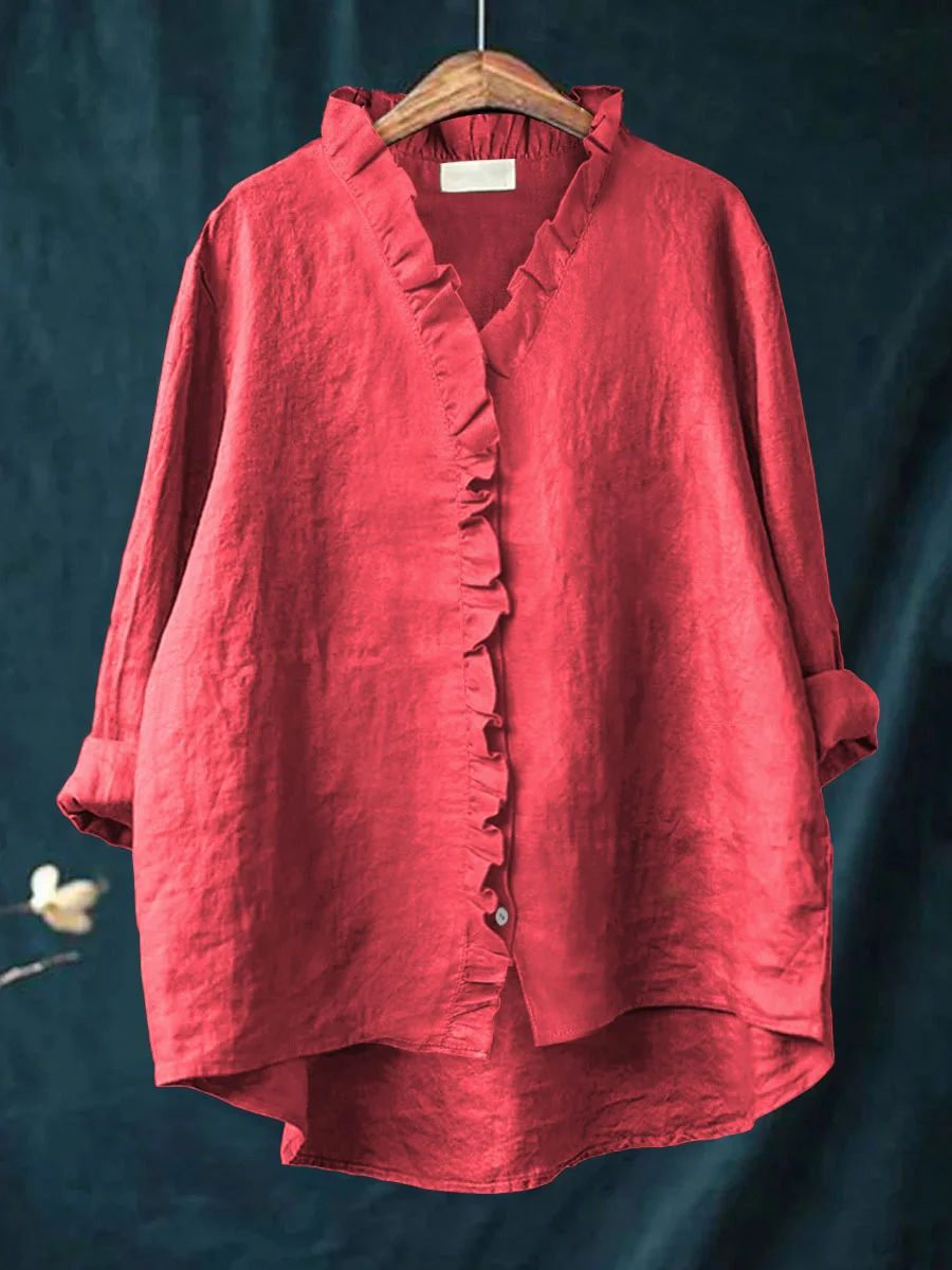 Maribel™ | Elegant Blus för Dam med Rynkor
