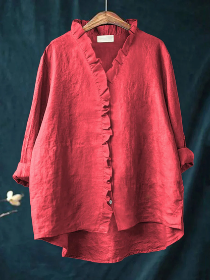 Maribel™ | Elegant Blus för Dam med Rynkor