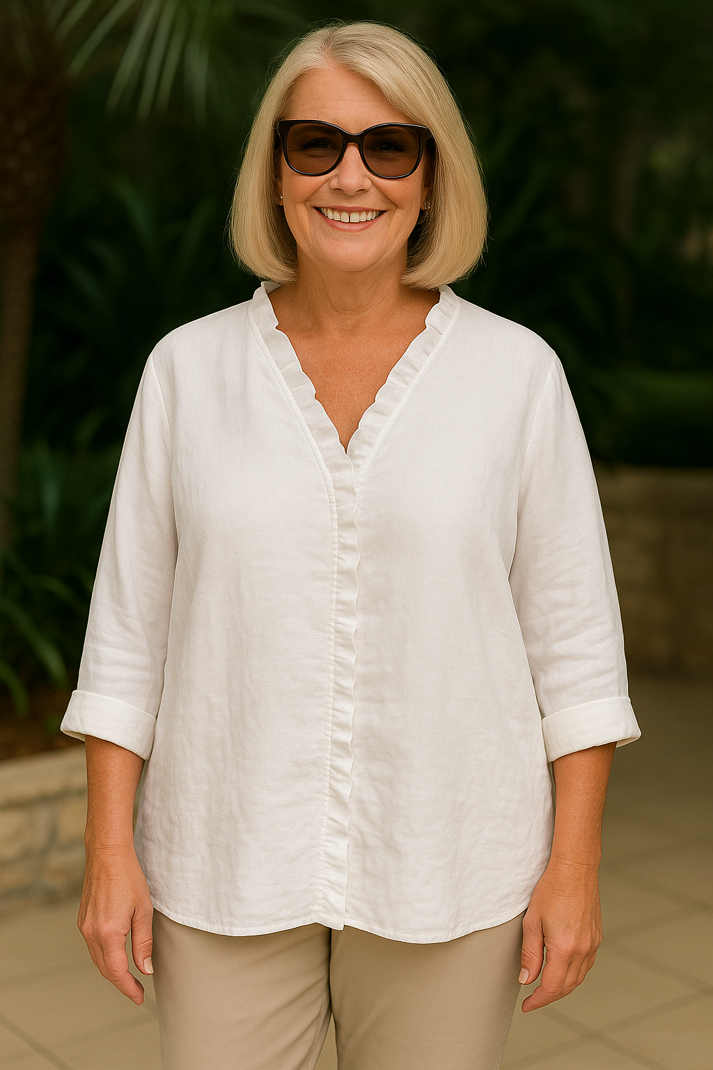 Maribel™ | Elegant Blus för Dam med Rynkor
