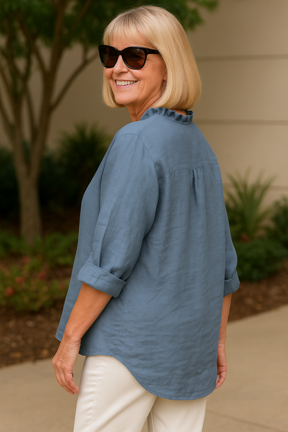Maribel™ | Elegant Blus för Dam med Rynkor