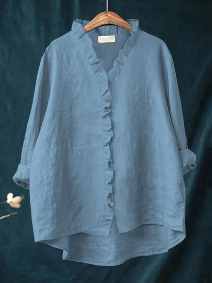 Maribel™ | Elegant Blus för Dam med Rynkor