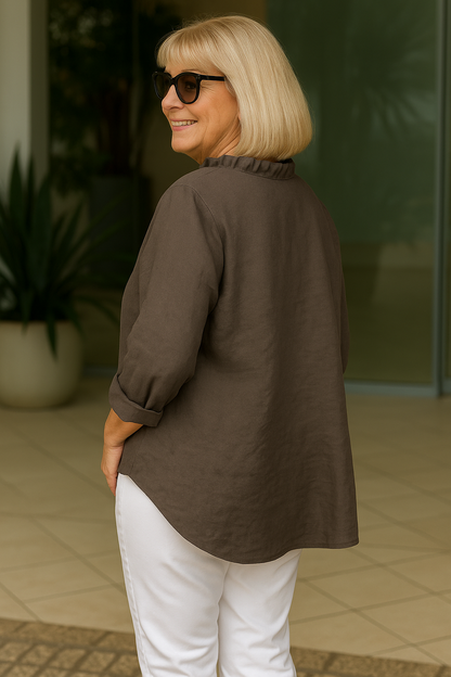 Maribel™ | Elegant Blus för Dam med Rynkor