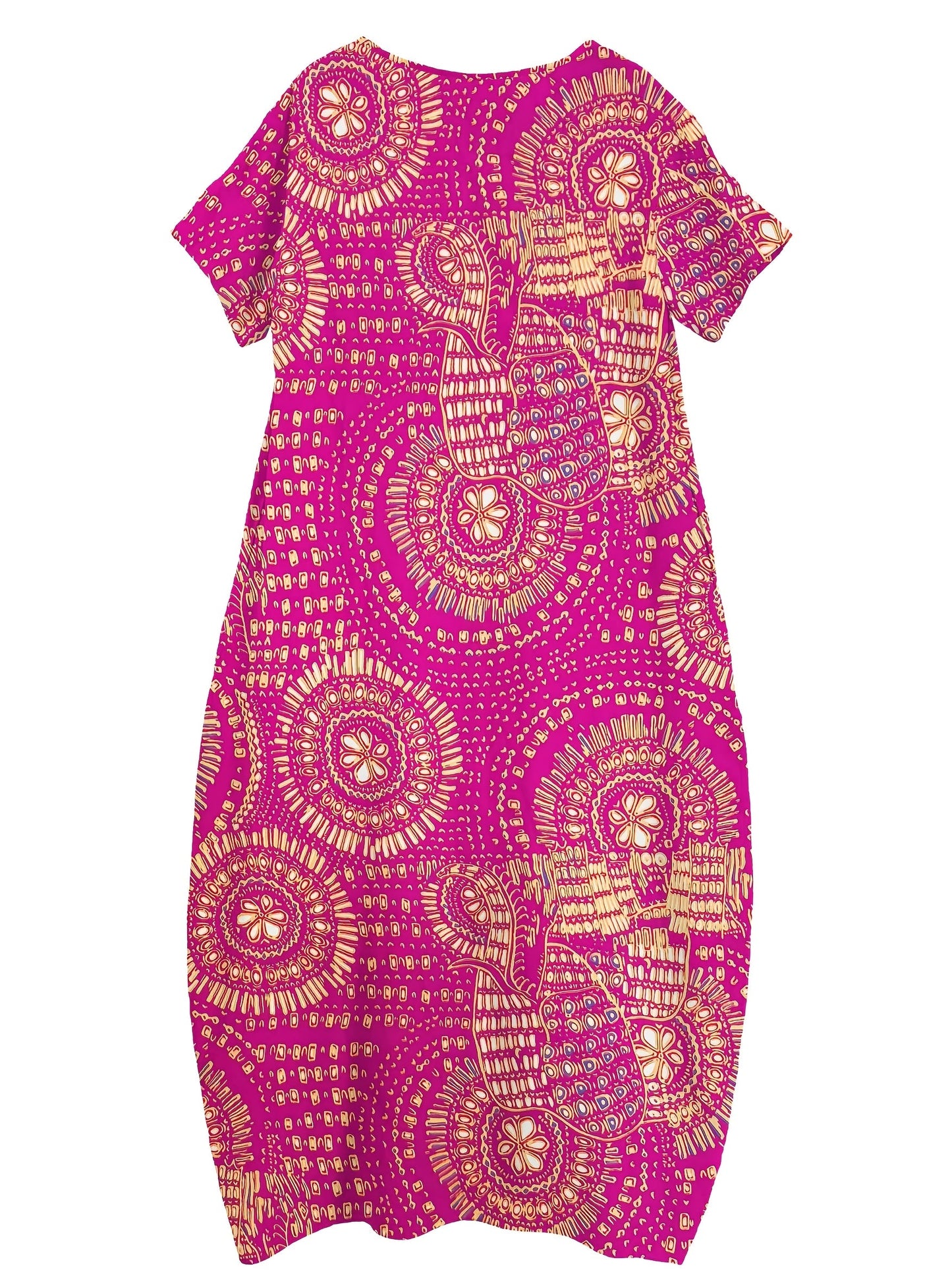 Midiklänning Dam - Färgstark Tribal Design för Komfort och Stil