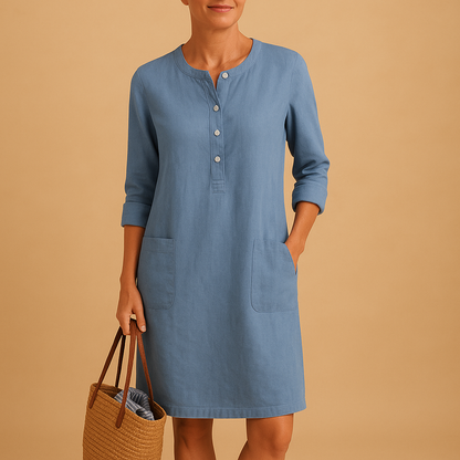 Lianne Minimalistisk Midi Jurk - Tidlös Elegans och Oöverträffad Komfort