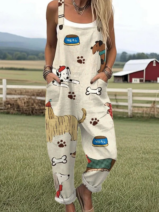 Rolig Hundkonst Jumpsuit - Mjuk, Andningsbar & Avslappnad Stil