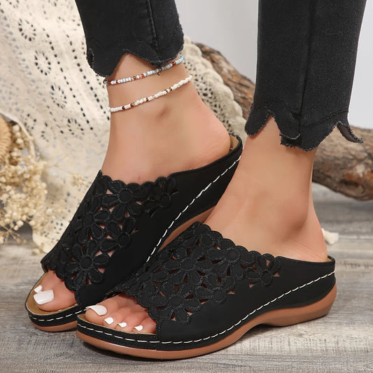 Diana Sandaler Dam - Elegant Slingback Med Öppen Tådesign för Komfort