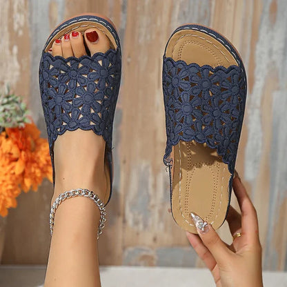 Diana Sandaler Dam - Elegant Slingback Med Öppen Tådesign för Komfort