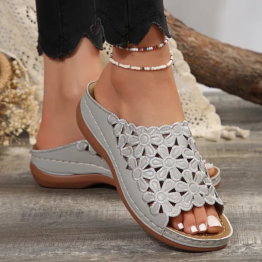Diana Sandaler Dam - Elegant Slingback Med Öppen Tådesign för Komfort