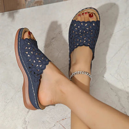 Diana Sandaler Dam - Elegant Slingback Med Öppen Tådesign för Komfort