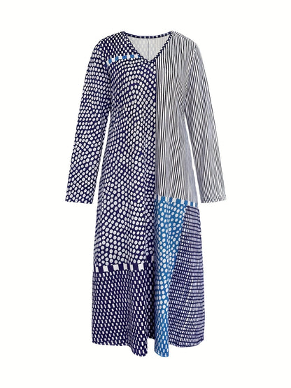Strandklänning Dam - Lätt och Chic Med Unik Patchworkdesign