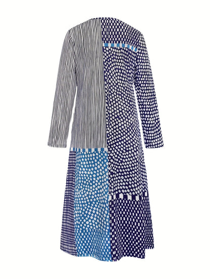 Strandklänning Dam - Lätt och Chic Med Unik Patchworkdesign