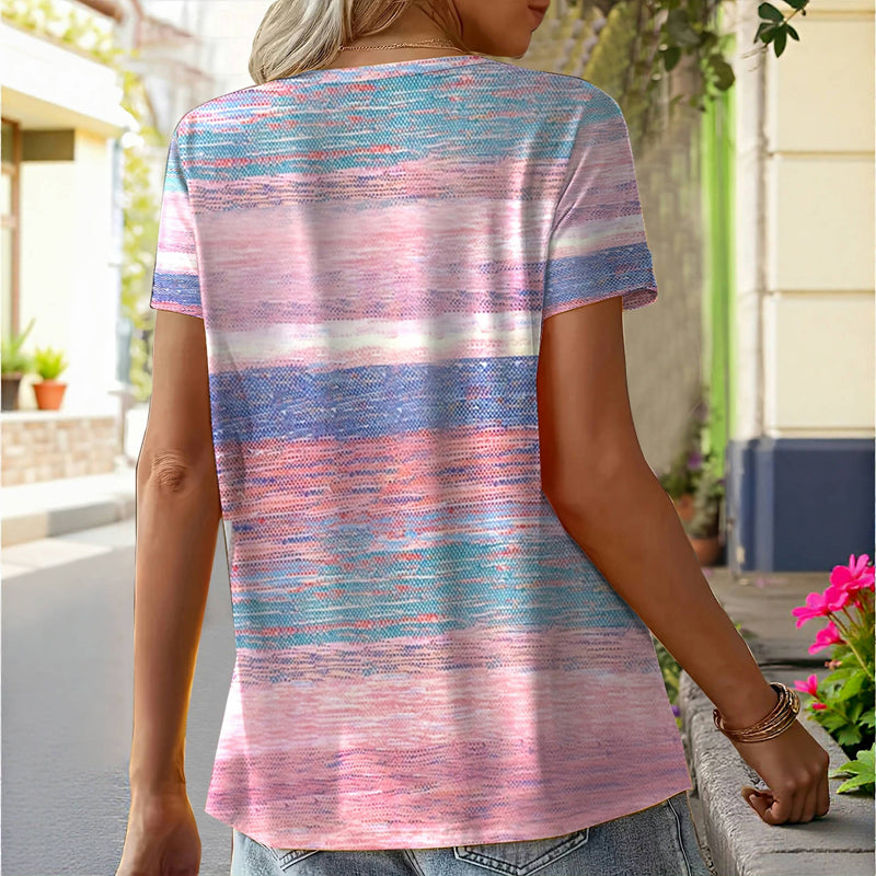 Diana T Shirt - Trendig Dégradé Design för Bekväm Vår och Sommar