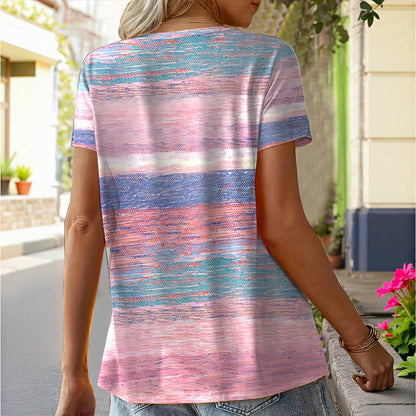 Diana T Shirt - Trendig Dégradé Design för Bekväm Vår och Sommar