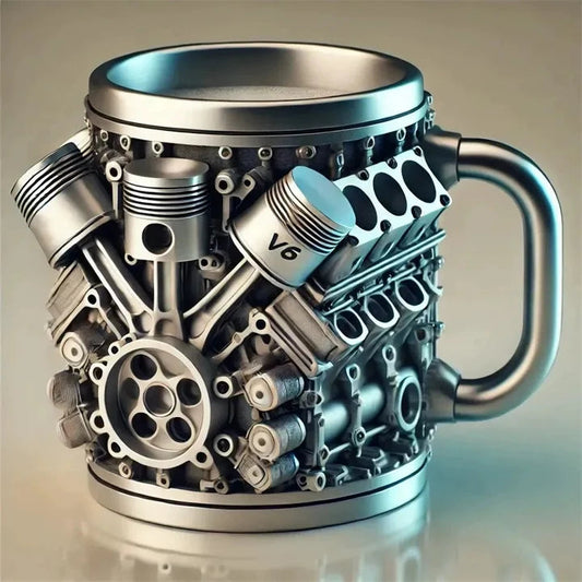 ThrottleCup - Hållbar Stålmugg Med Motorinspirerad Design 350 ml