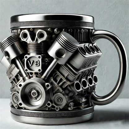 ThrottleCup - Hållbar Stålmugg Med Motorinspirerad Design 350 ml