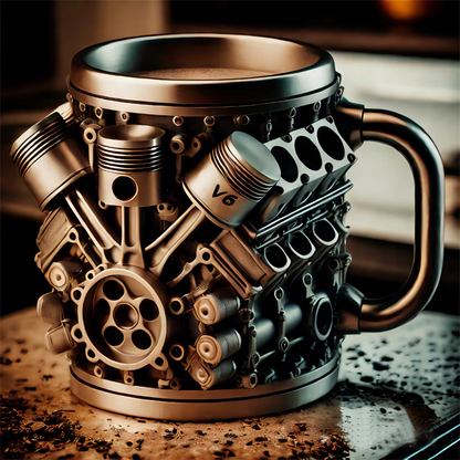 ThrottleCup - Hållbar Stålmugg Med Motorinspirerad Design 350 ml