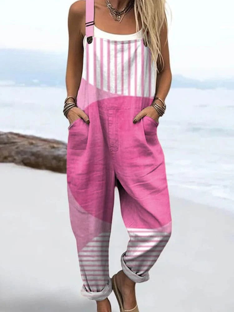Vintage Floral Jumpsuit Women - enkel stil och komfort hela dagen