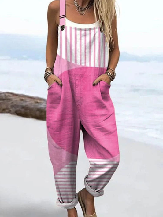 Vintage Floral Jumpsuit Women - enkel stil och komfort hela dagen